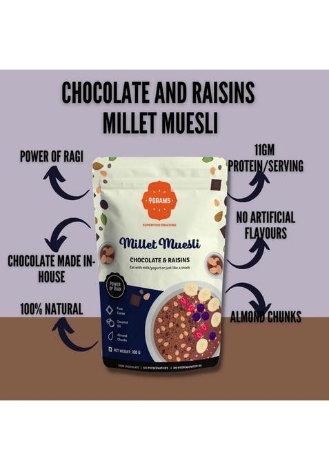 9Grams Millet Muesli 4X100Gms Trial Packs, Zero Added Sugar, 11Gm Protein/Serving