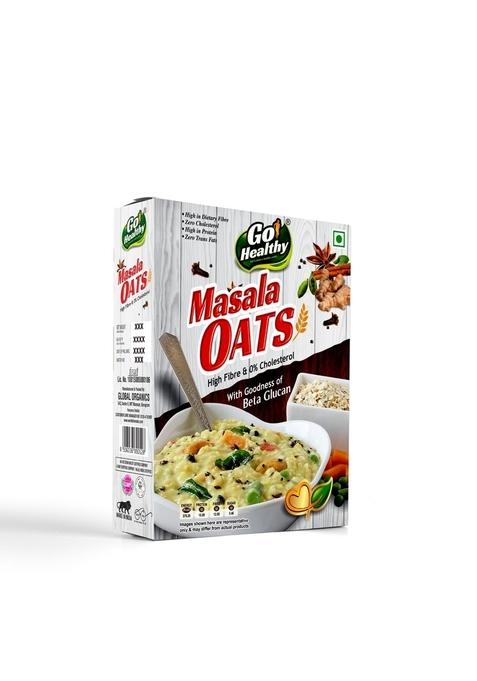 Go Healthy Masala Oats 200G | Spicy & Flavorful Instant Oats | High-Fiber, Protein-Rich Snack | Quick & Easy Healthy Breakfast