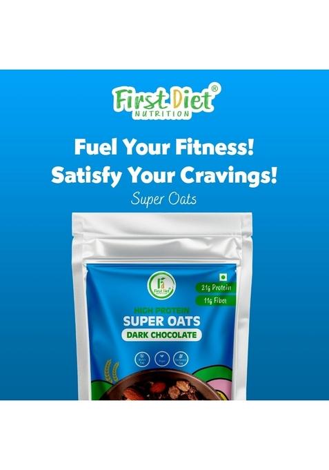 First Diet Nutrition Dark Chocolate High Protein Oats | 100% Natural | Energy Boosting Breakfast | Gym & Fitness Meal | No Refined Sugar | 1Kg