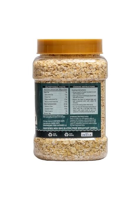 Siridhanyalu Natural Quick Oats | High Fibre, Gluten Free, No Preservatives, Vegan (Pack Of 2, 450Gm Each)