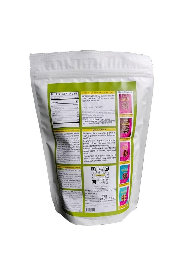 Thenibblebox Amaranth Millet Cereal (Cardamom) 300G, No Added Sugar. All Natural. Vegan.