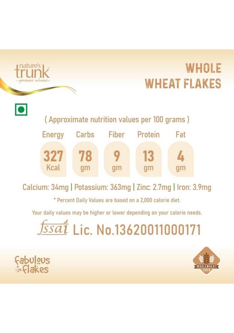 Nature'S Trunk Whole Wheat Flakes 800Gm | Raw Gehu Poha Healthy Breakfast Cereal | Quick Cook Grain For Breakfast