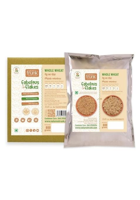 Nature'S Trunk Whole Wheat Flakes 800Gm | Raw Gehu Poha Healthy Breakfast Cereal | Quick Cook Grain For Breakfast