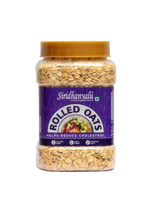 Siridhanyalu Natural Rolled Oats | High Fibre, Gluten Free, No Preservatives, Vegan (Net Quantity:- 900Gm, Gwt.1Kg)