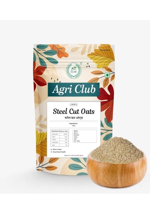 Steel Cut Oats 1Kg | Gluten Free Oats | Breakfast | Diet Food For Weight Loss | 100% Wholegrain Cereal | Agri Club