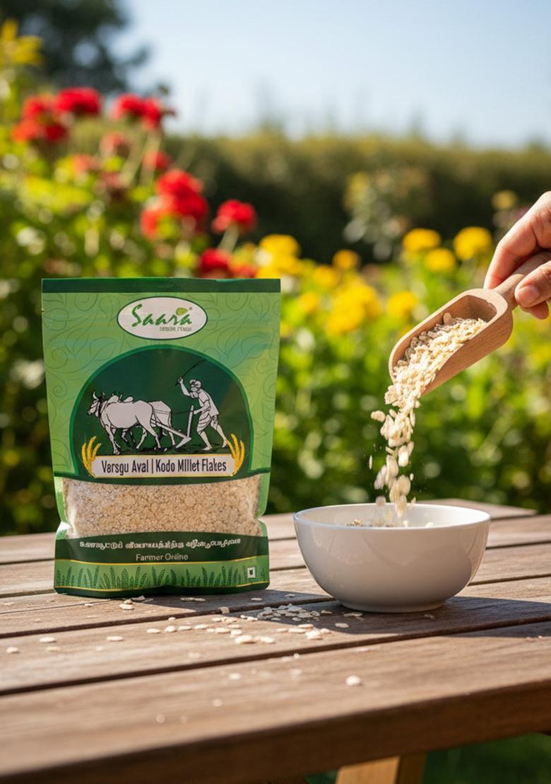 Vs Products Varagu Millet Flakes, 450G, Avalakki Poha, For Breakfast, Kodo Aval, Gluten Free, Preservative Free, Rich Fiber Healthy Breakfast Millet Flakes, 450G