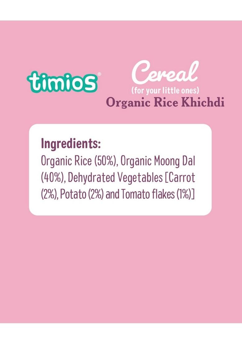 Timios Organic Porridge Rice Khichdi 100% Natural Health Mix Healthy Wholesome Food Rich In Protein