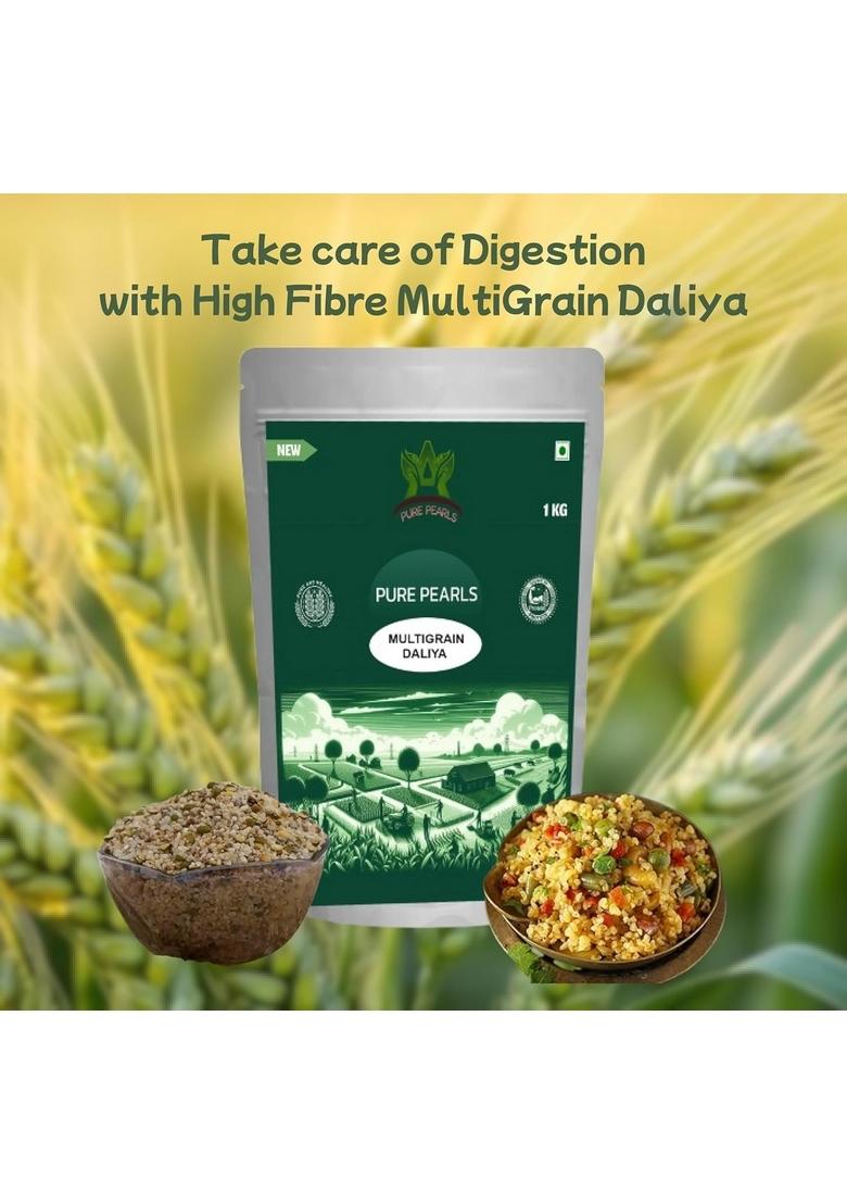 Purepearls Multigrain Daliya 500G – High-Fiber Mixed Grain Porridge | Wholesome Breakfast With Wheat, Millet & Pulses | Multigrain Daliya 500 Gram