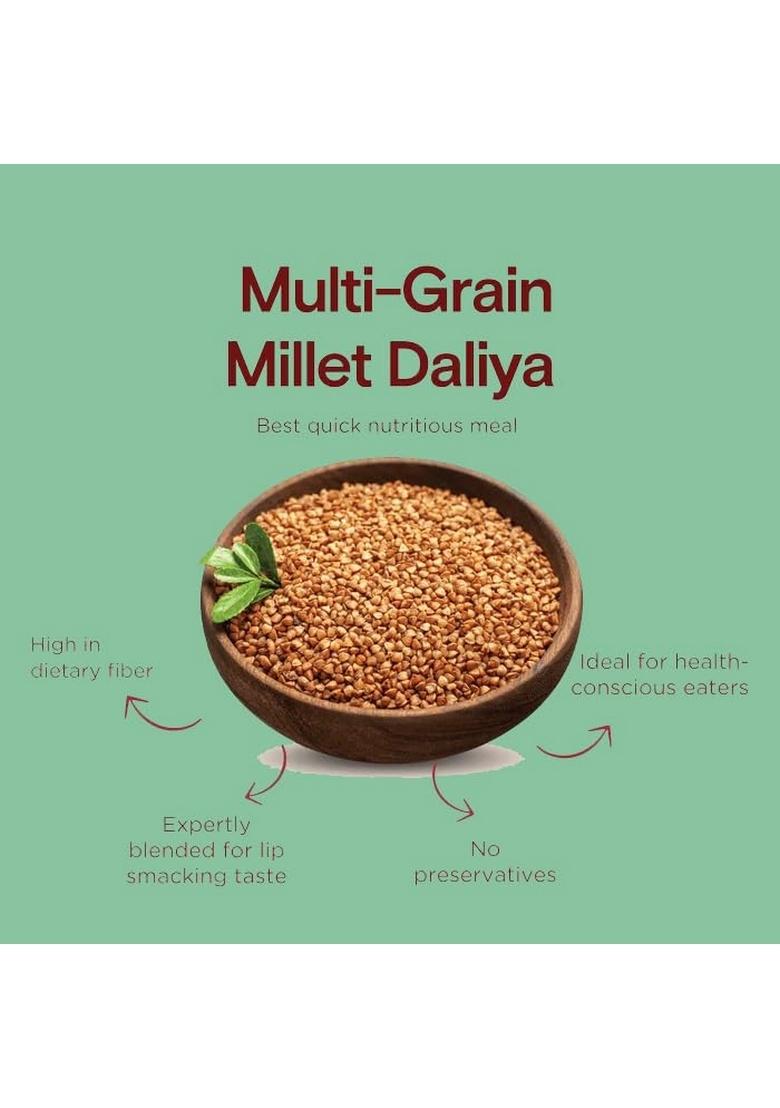 Purepearls Multigrain Daliya 500G – High-Fiber Mixed Grain Porridge | Wholesome Breakfast With Wheat, Millet & Pulses | Multigrain Daliya 500 Gram