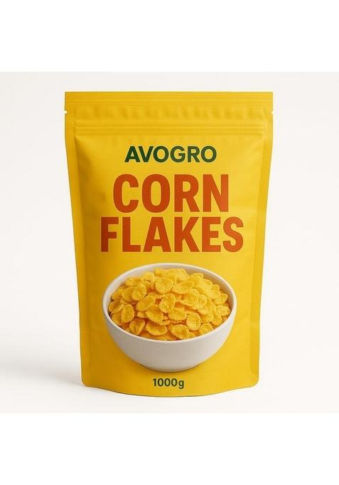 Avogro Original Corn Flakes 1Kg | Ready To Eat Crunchy Breakfast Cereal With Immuno-Nutrients | Made With Whole Grains & The Goodness Of B Vitamins, Calcium & Vitamin D, No Added Colours & Flavours