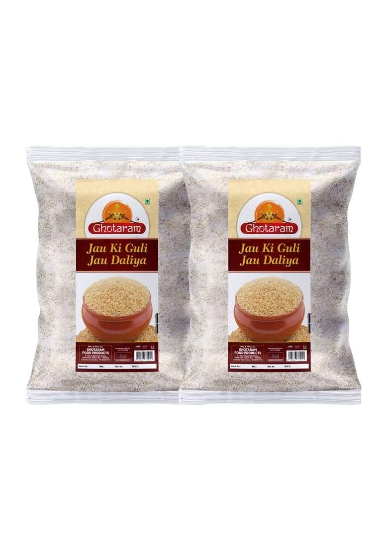 Ghotaram Home Made Barley Jau Guli Dalia Daliya Porridge/Pure Broken Sprouted Barley Jau/Organic Barli Arisi/Cracked Jav Barley Jau No Additives Or Preservatives/Unadulterated-960G(Pac 2X 480G) - Indya