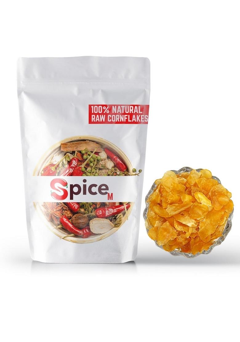 Spice-M, Raw Cornflakes | Breakfast Cereal | Maize Poha | Ready To Fry Corn Flakes | Healthy Poha Chivda Snacks | Makai Pova | Corn Fryums | Makki Poha
