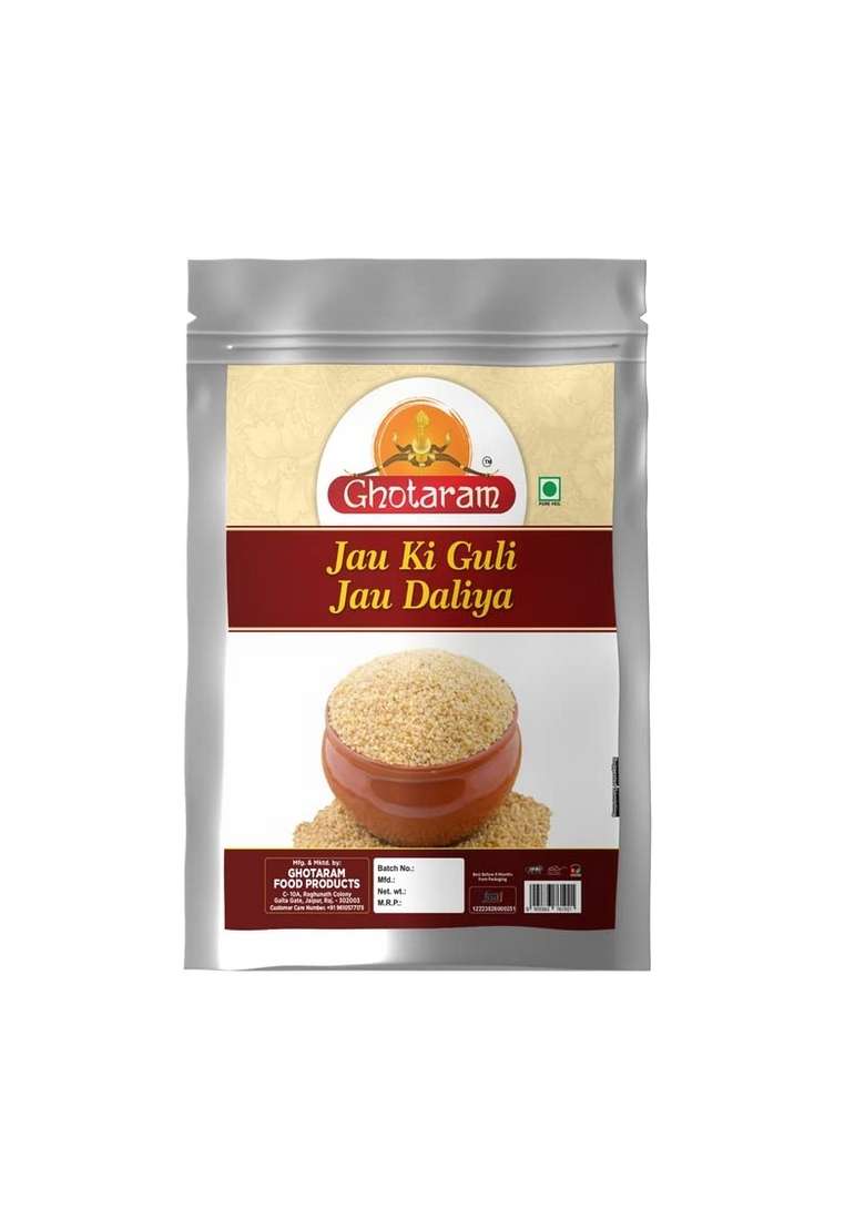 Ghotaram Jau Barley Daliya/Broken Cracked Pearl Barley/Jau Ka Daliya Pearl Barli Porridge Daliya/Jau Guli Flour-100% Pure,100% Natural, With High Protein High Fibre/Sprouted Jau Barley Dalia-240G - Indya