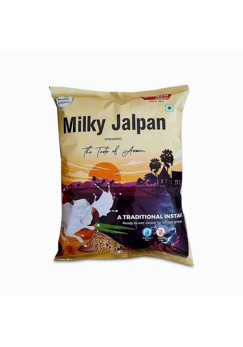 Bhogali Jalpan Milky Jalpan | Traditional Instant Assamese Cereal | Ready-To-Eat Healthy Breakfast | Gluten-Free, No Preservatives | 500G