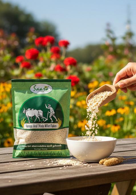 Vs Products Kodo Millet Flakes, 450G, Varagu Aval, Traditional Millet Flakes For Healthy Breakfast Cereal, 450G