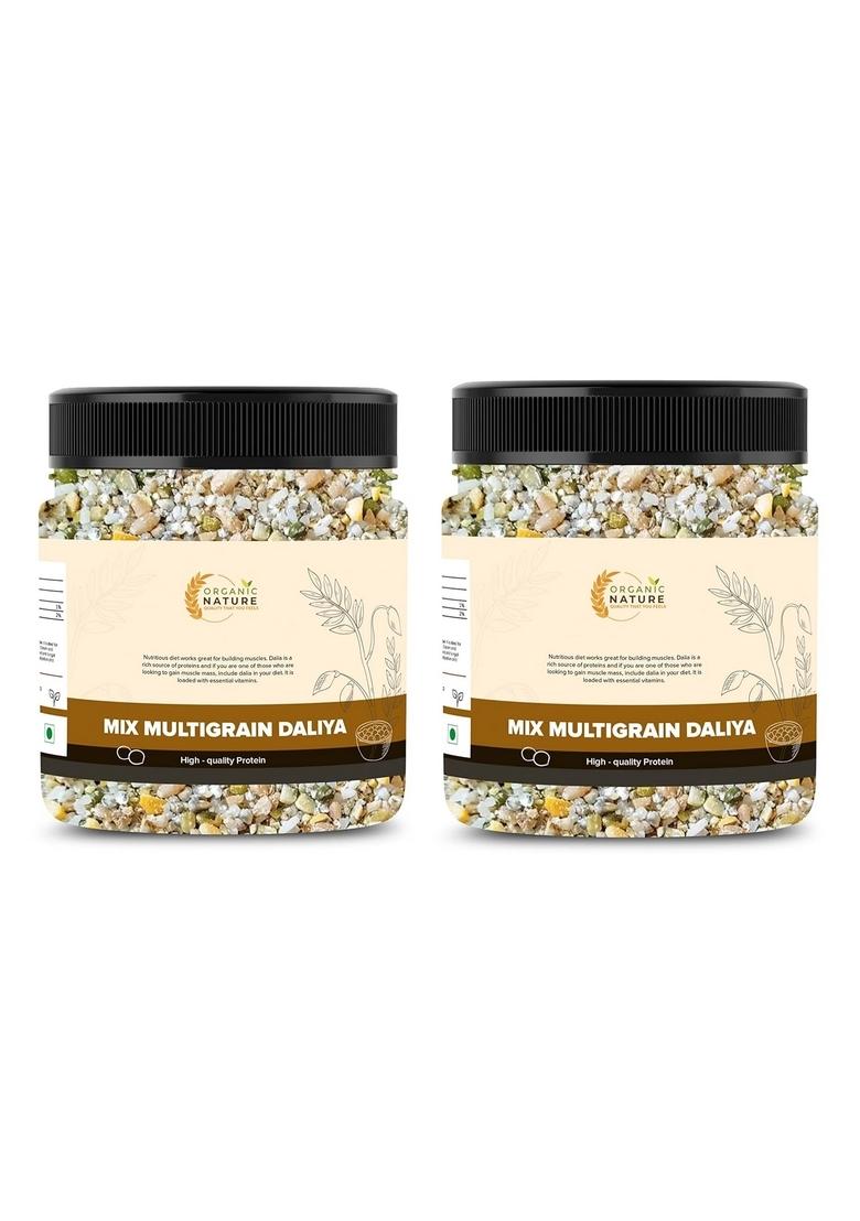 Organic Nature Natural Pure Combo Pack Of Mix Multigrain Dalia 250 Gm Each Total 500 Gm | Healthy Grains Daliya | Fiber Rich | Mix Grain Dalia | Pure Mix Multigrain Daliya | Gluten Free| Jar Pack