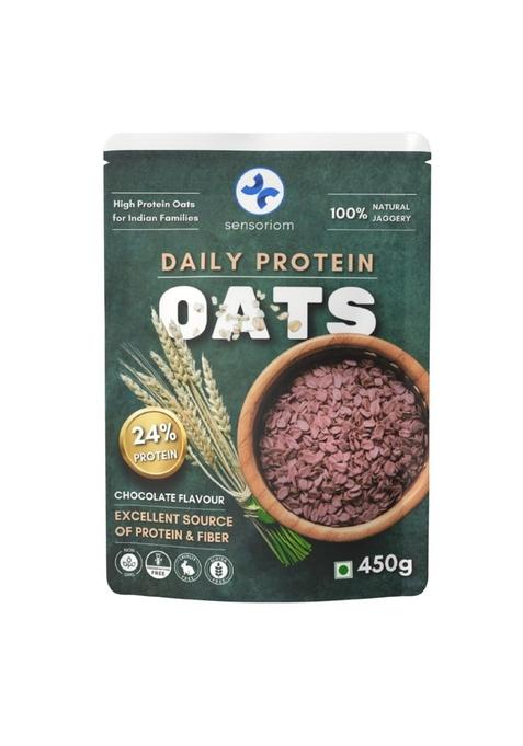 Sensoriom Daily High Protein Chocolate Oatmeal 450G | 24% Protein Breakfast Cereal | Instant Food For All Family Members