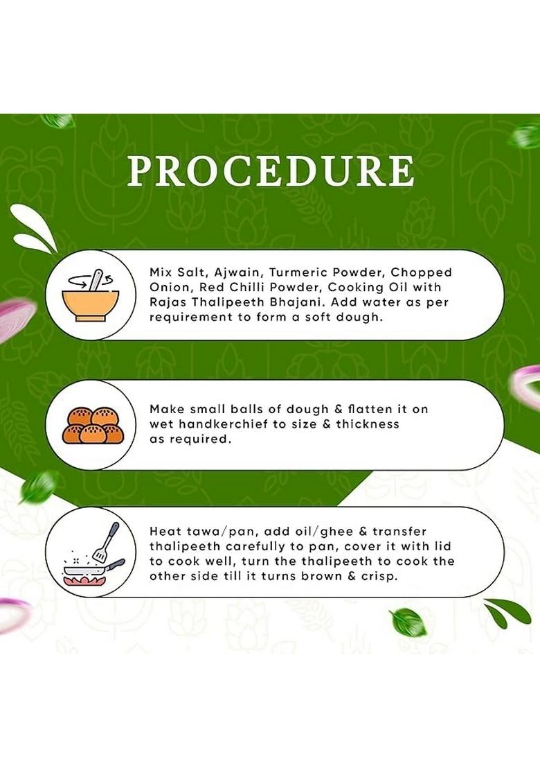 Rajas Complete Nutrition Thalipeeth Bhajani, 100% Natural Thalipith Flour, Healthy Multigrain Atta 400 Gms |