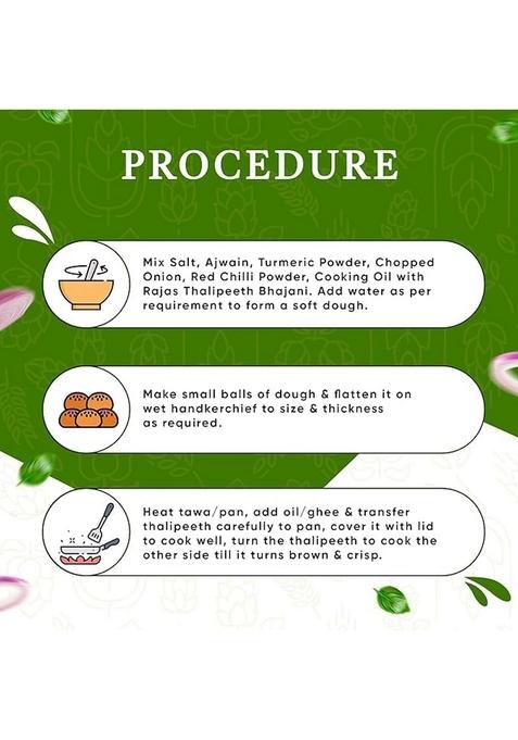 Rajas Complete Nutrition Thalipeeth Bhajani, 100% Natural Thalipith Flour, Healthy Multigrain Atta 400 Gms |
