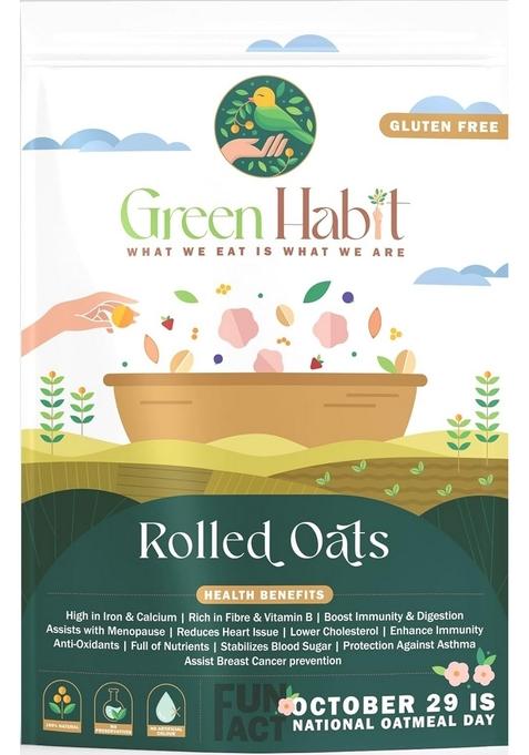 Greenhabit Gluten Free Rolled Oats (900 Gm)