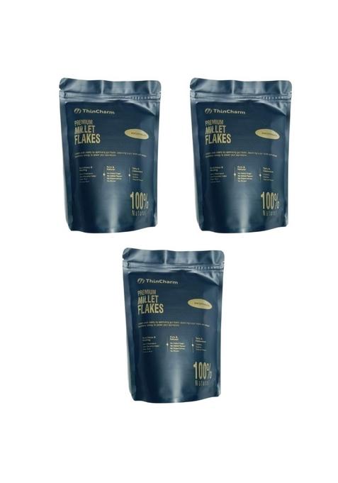 Thincharm Premium Ragi Millet Flakes | Millet Flakes Unpolished | Millet Flakes Sugar Free | Millet Poha 1200G (Pack Of 3)