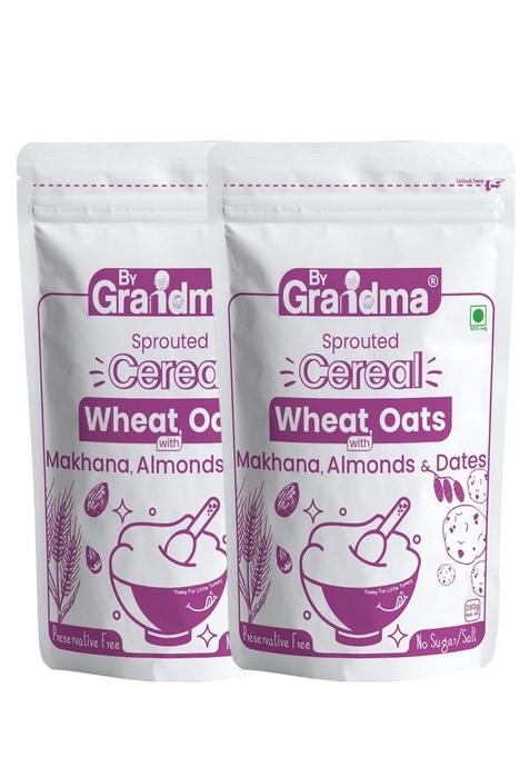 Bygrandma Sprouted Cereal Mix –Sprouted Wheat, Dates And Almond Wholesome Food For Kids | Preservative Free Instant Porridge Mix For Tiny Tots | 560G