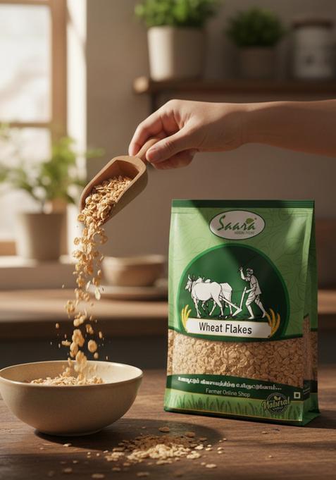 Vs Products Godhi Avalakki, Godhi Aval | Saara Herbal Fresh Wheat Flakes 500G