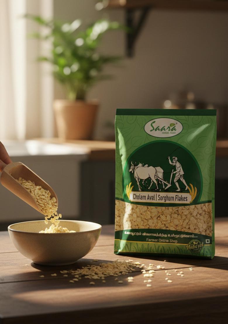 Vs Products Jowar Flakes | Sorghum Flakes |Cholam Aval |Jowar Poha |Jonna Atukulu |Jola Avalakki 1Kg