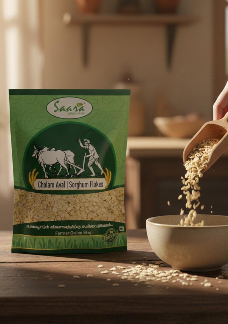 Vs Products Original Jowar Flakes | Sorghum Flakes |Cholam Aval |Jowar Poha |Jonna Atukulu |Jola Avalakki, 1Kg