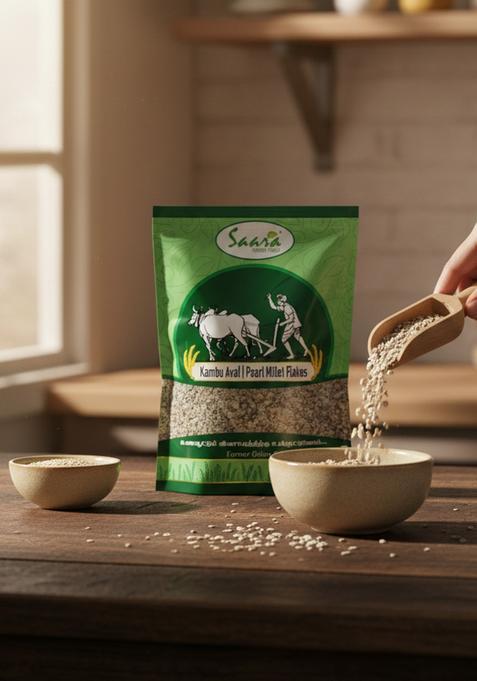 Vs Products Pearl Millet Flakes 1Kg | Kambu Aval | Bajra Poha | Sajjala Atukulu | Navane Avalakki