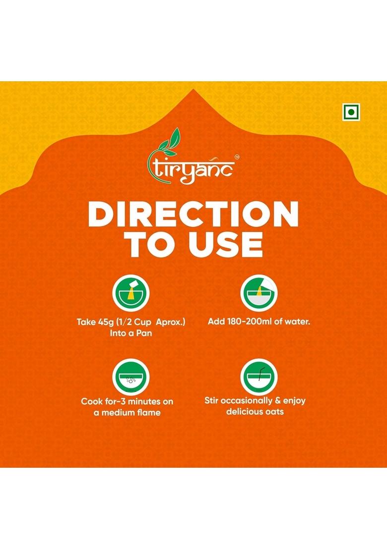 Tiryanc Natural Oats With Curry And Pepper | Tasty, Anytime Snack | Ready In 3 Mins | No Maida, No Added Preservatives | Oats Helps Manage Weight | Nutritious Breakfast Cereals (500G)