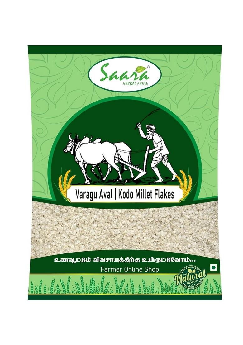Saara Herbal Fresh Whole Grain Kodo Millet Flakes, 250G, Kodra, Varagu, Arikelu, Hark Flakes, No Soaking Required Gluten Free, No Chemicals, High Plant Protein And Fibre, 250G
