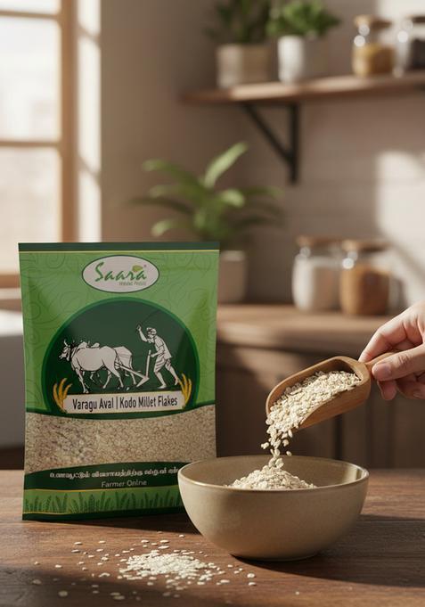 Vs Products Kodo Millet Poha 250Gm | Varagu Aval | Kodo Millet Flakes