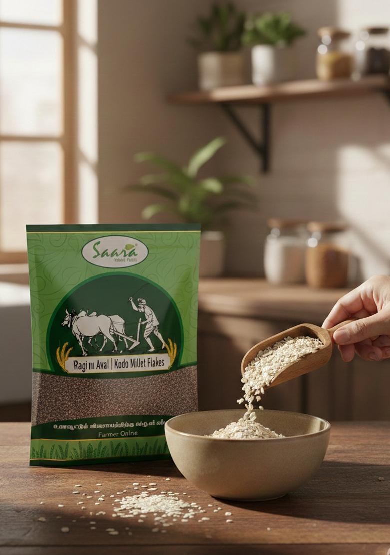 Vs Products Ragi Flakes 250G | Kezhvaragu Aval | Finger Millet Flakes