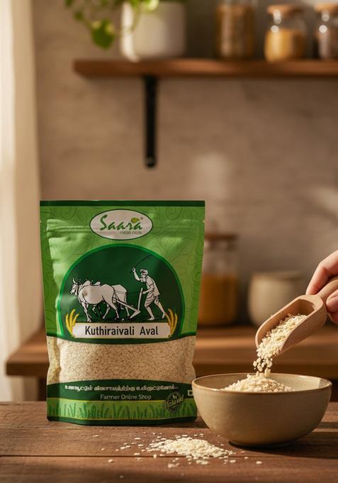 Vs Products Barnyard Millet Flakes 500Gm | Kuthiraivali Aval | Ready To Cook Breakfast Item