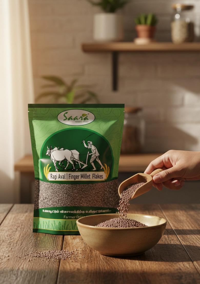 Vs Products Ragi Flakes Online 1Kg | Organic Finger Millet Flakes | Kezhvaragu Aval Ready To Cook