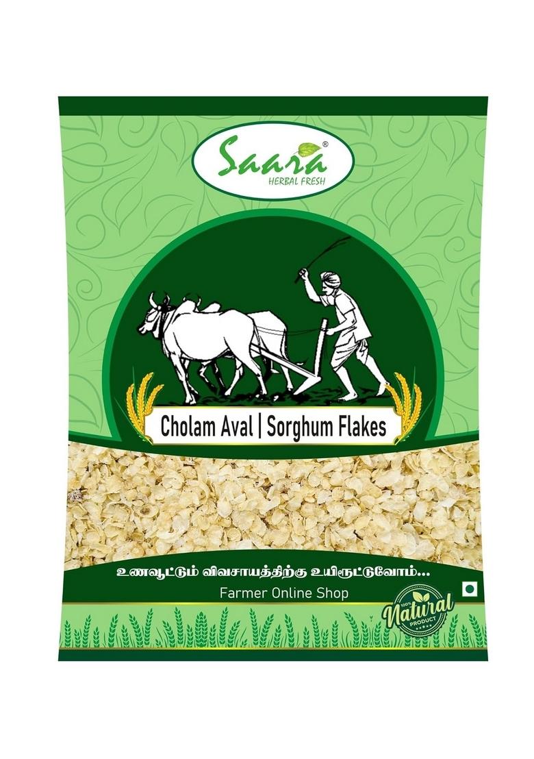 Saara Herbal Fresh Cholam Aval, 500G, Jowar Poha, Jola, Sorghum Flakes, Millet Flakes