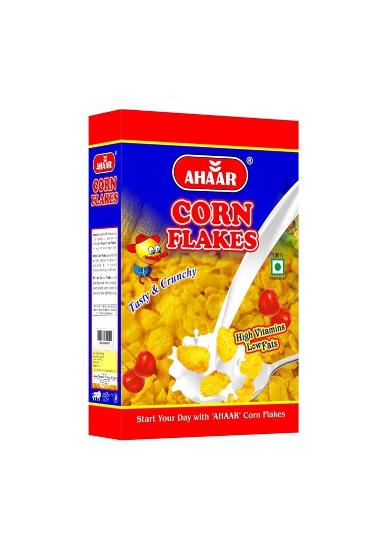 Ahaar Cornflakes 475G High Fibre & 99% Fat Free | Deliciously Crunchy Breakfast Cereal