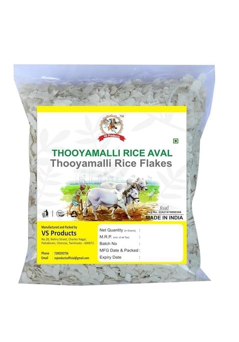 Vs Products Original Thooyamalli Rice Aval 250G | Thooyamalli Arisi Aval | Jasmine Rice Poha | Flakes