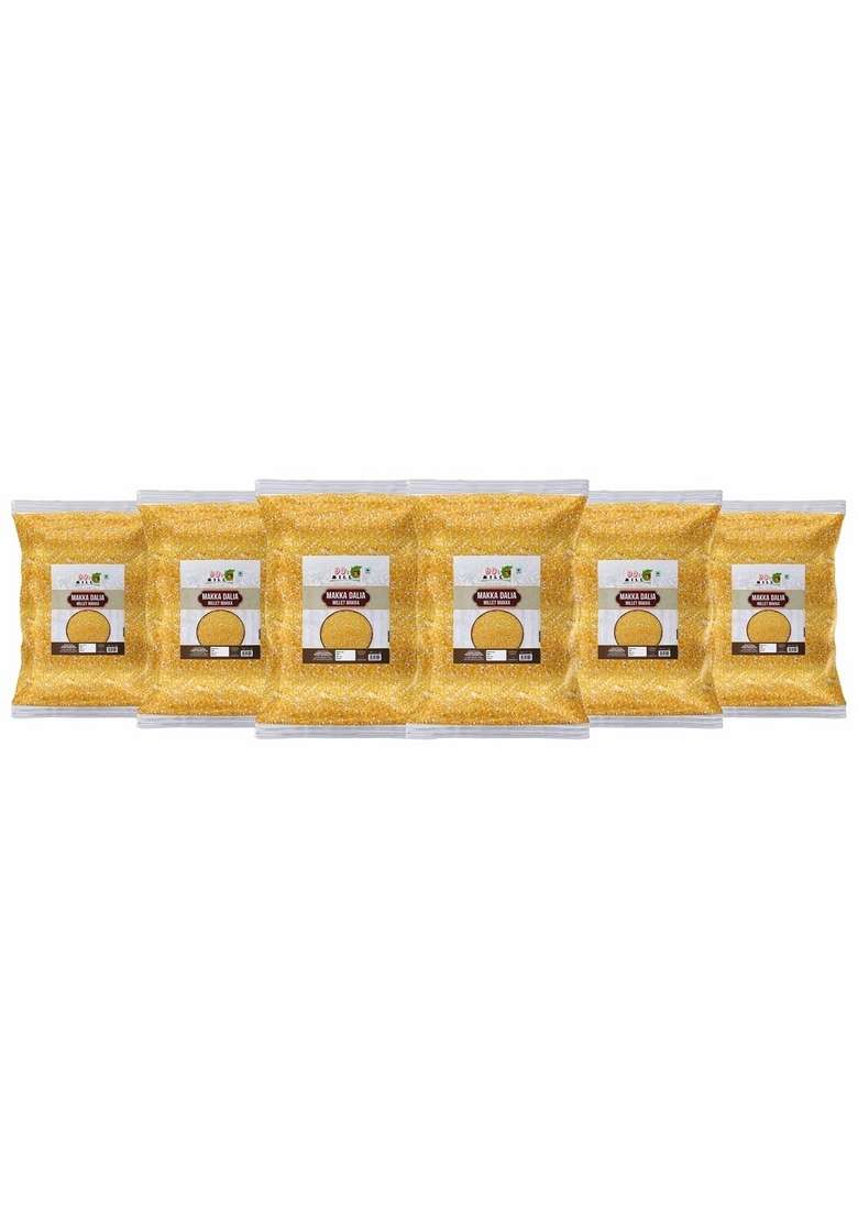 Diwali Sale Organic Broken Maize (Makka Dalia) / Corn Gluten Free Porridge/Daliya/Khichdi,|Maize Cracked Makki Daliya, Corn Daliya-1440G(240G*6Pkt) Great Indian Festival - Indya