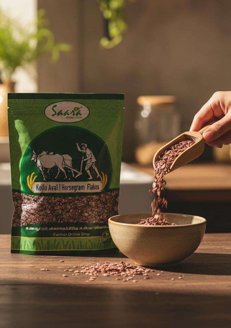 Vs Products Horse Gram Flakes | Kollu Aval | Healthy Millet Flakes | Ready To Cook Traditional Breakfast | 500G Pack - Indya