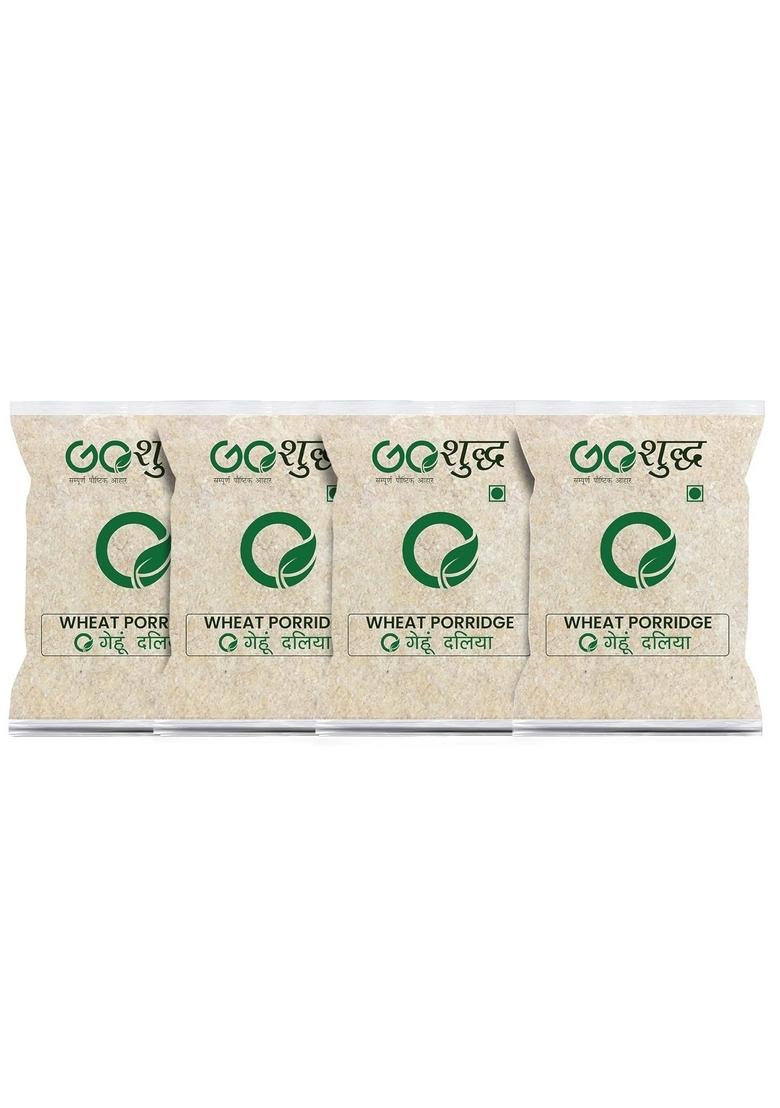 Goshudh Gehun Daliya (Wheat Porridge)| 1Kg Each (Pack Of 4)| Combo Offer|Cold Grinded With All Essential Nutrients| Artificial Flavors Or Colours | Immunity Booster|Improves Metabolism| Healthy & Fibre Rich