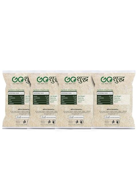 Goshudh Gehun Daliya (Wheat Porridge)| 1Kg Each (Pack Of 4)| Combo Offer|Cold Grinded With All Essential Nutrients| Artificial Flavors Or Colours | Immunity Booster|Improves Metabolism| Healthy & Fibre Rich