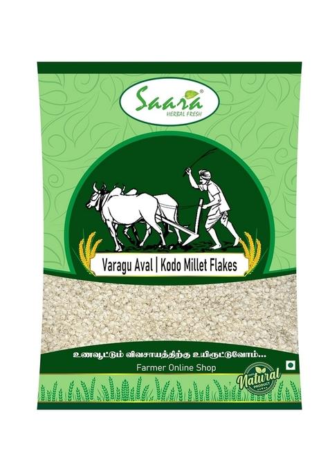 Saara Herbal Fresh Whole Grain Kodo Millet Flakes, 450G, Kodra, Varagu, Arikelu, Hark Flakes, No Soaking Required Gluten Free, No Chemicals, High Plant Protein And Fibre, 450G