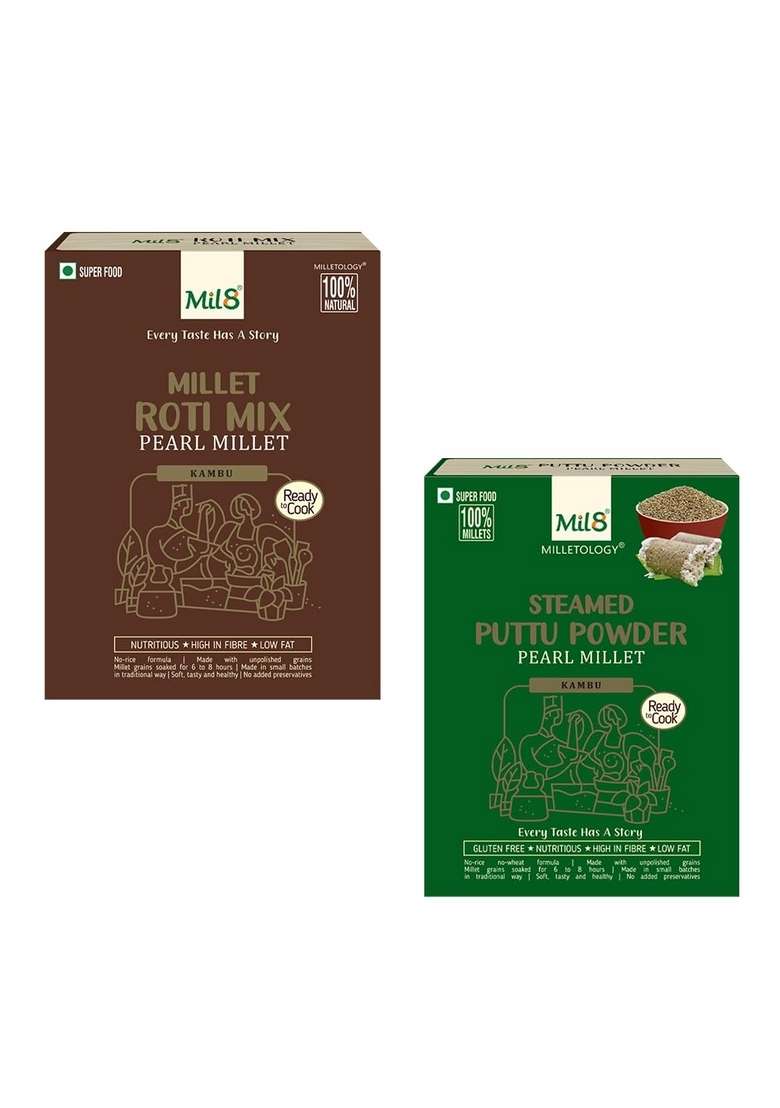 Rotimix Pearl & Puttu Powder Pearl Millet Combo (300Gram-300Gram) Nutritious, Delicious And Healthy Breakfast Solution - Indya