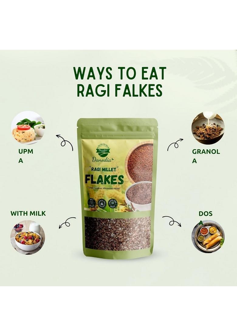 Danodia Foods Finger Millet Flakes (Ragi) – 450G (0.99 Lbs) | Gluten-Free & Non-Gmo | Traditional Unpolished Millet Flakes | Ideal For Indian & Fusion Recipes