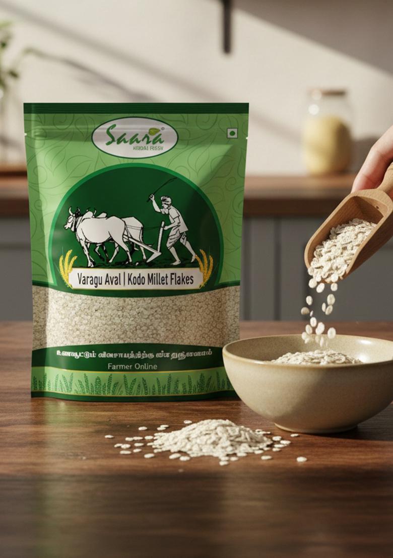 Vs Products Varagu Aval | Kodo Millet Poha | Traditional Millet Flattened Rice, 500Gm