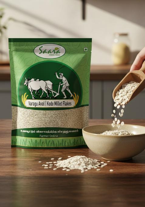 Vs Products Varagu Aval | Kodo Millet Poha | Traditional Millet Flattened Rice, 500Gm