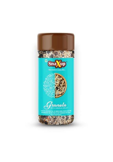 Snaxup Granola With Grain & Millet - Crunchy Granola With 21% Millets (Jowar & Quinoa) | Granola For Breakfast | Diet Food | High Fibre Cereal (350G)
