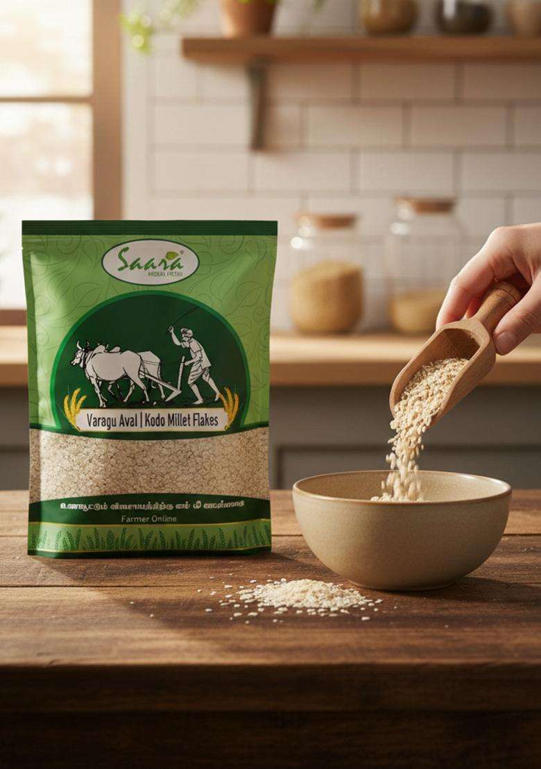Vs Products Varagu Aval | Kodo Millet Poha | Kodo Millet Flakes 250Gm - Indya